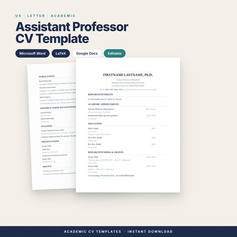Assistant Professor CV Template (US)